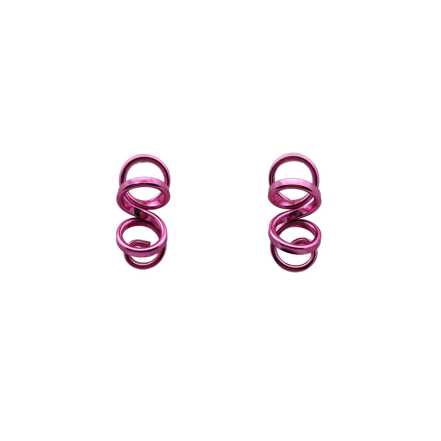 Small Pink Spiral Earrings