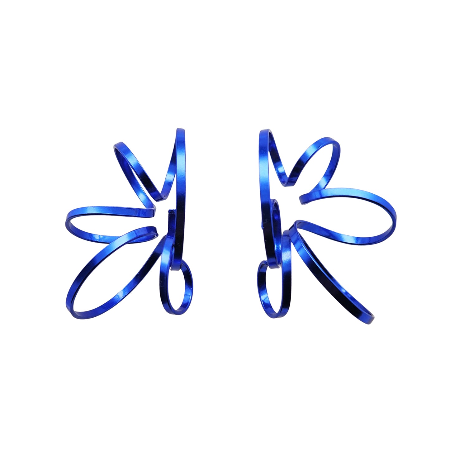 Blue Ribbon Spiral Earrings