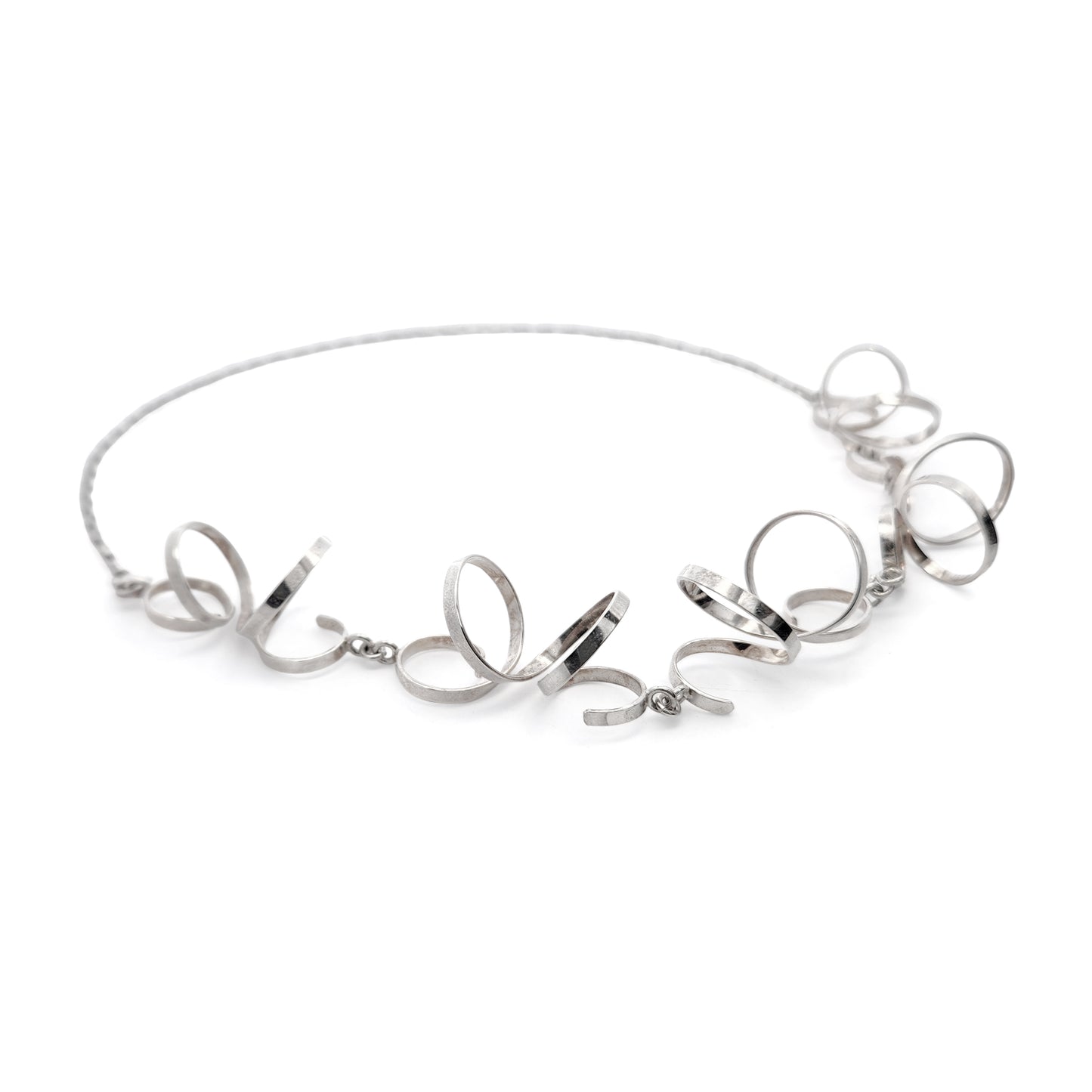 Silver Spiral Link Necklace