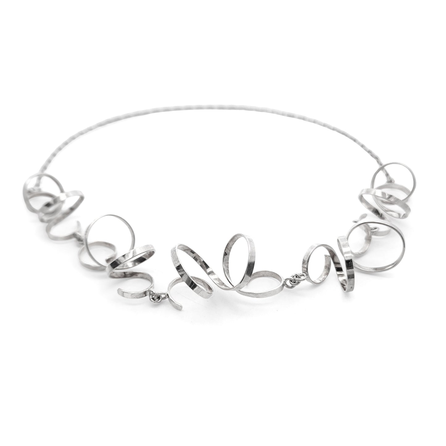 Silver Spiral Link Necklace