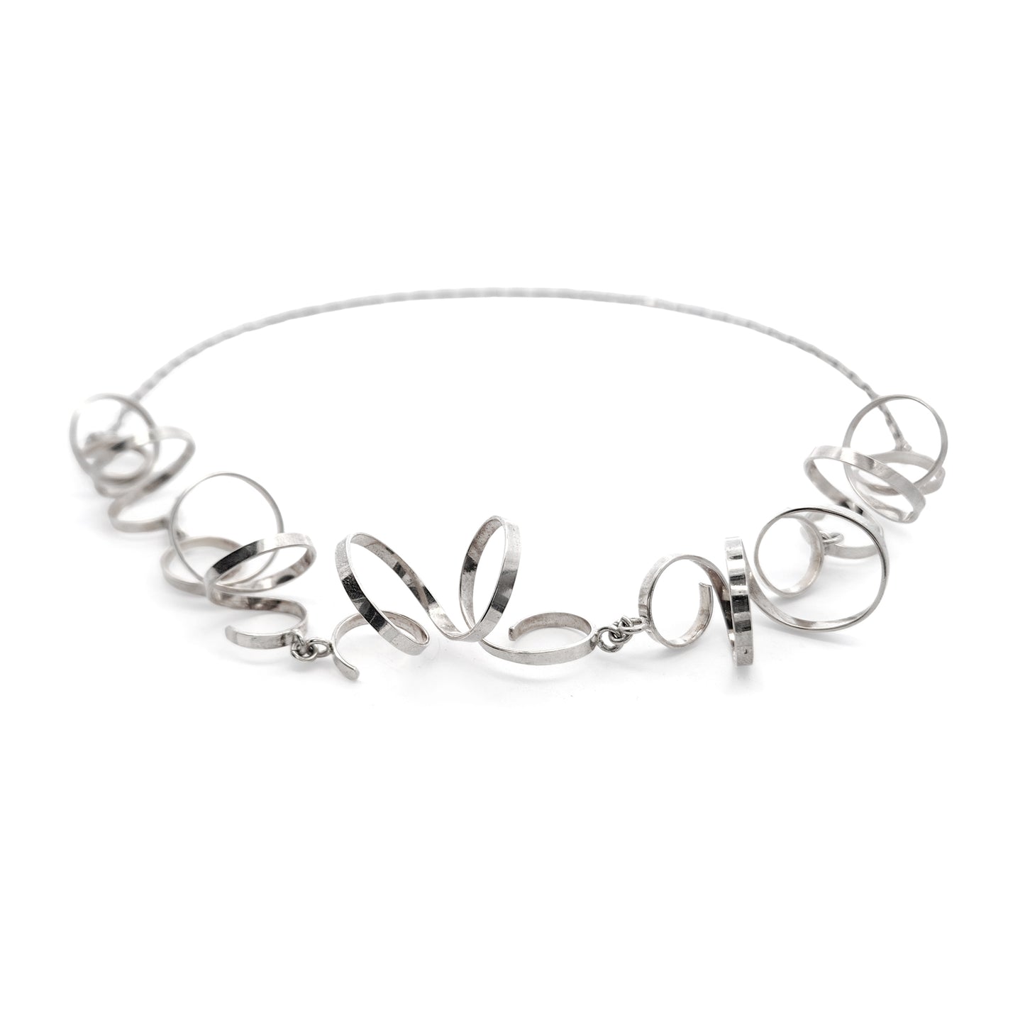 Silver Spiral Link Necklace