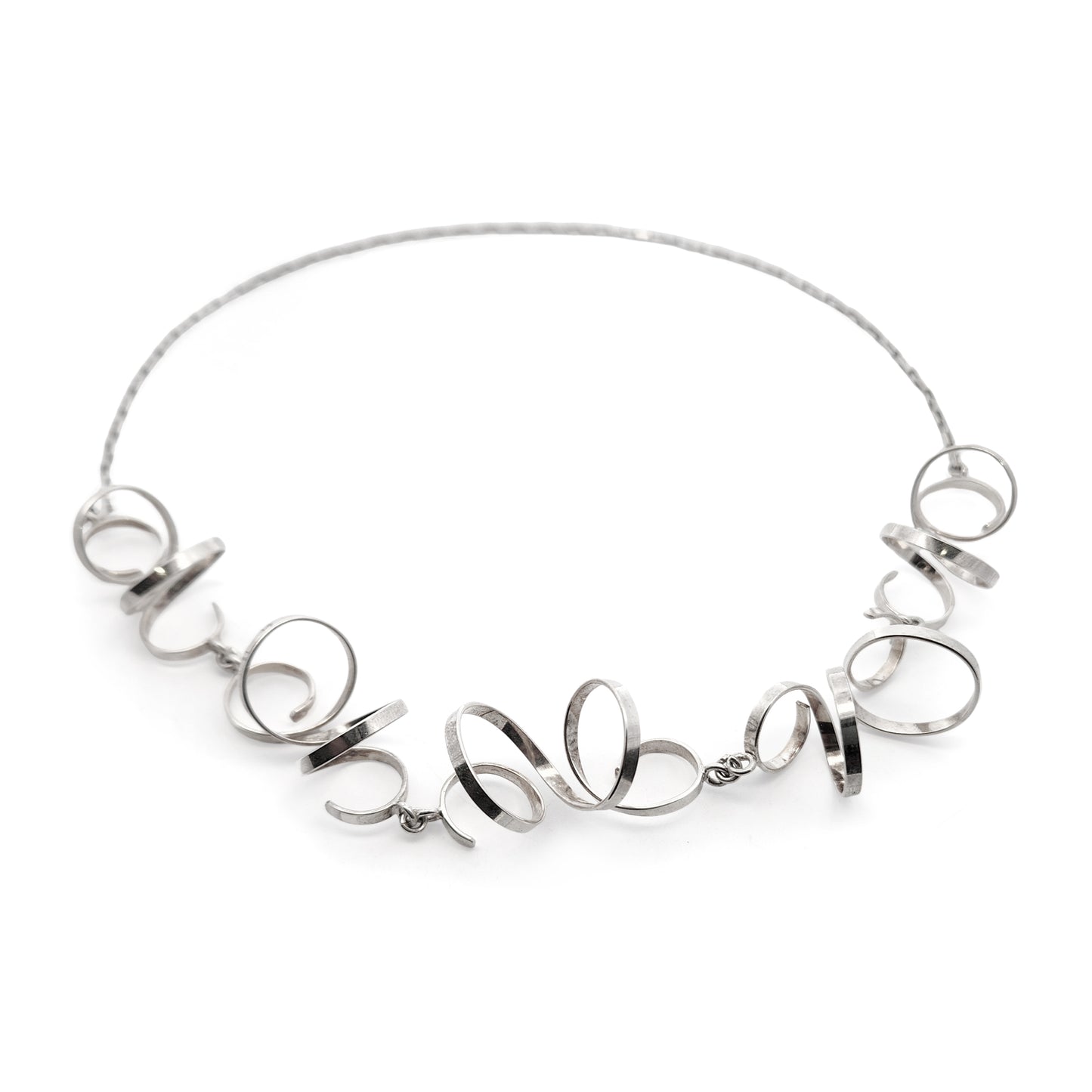 Silver Spiral Link Necklace
