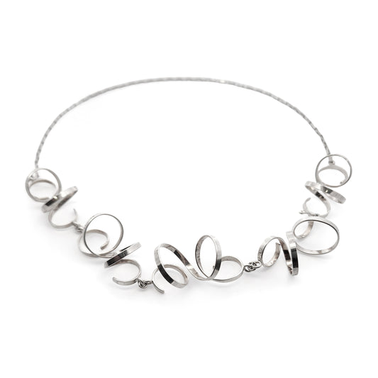 Silver Spiral Link Necklace