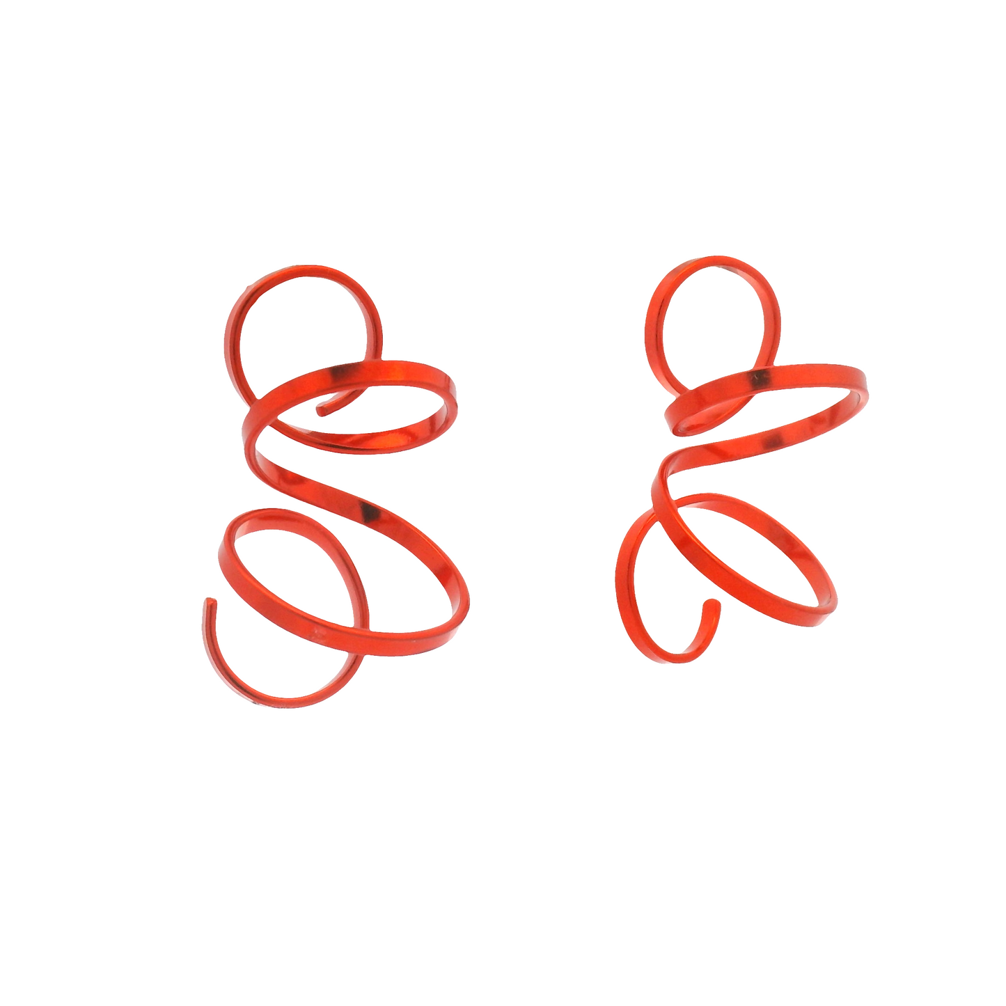 Medium Red Spiral Earrings