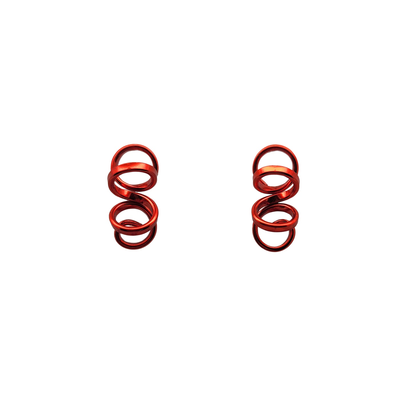 Small Red Spiral Earrings