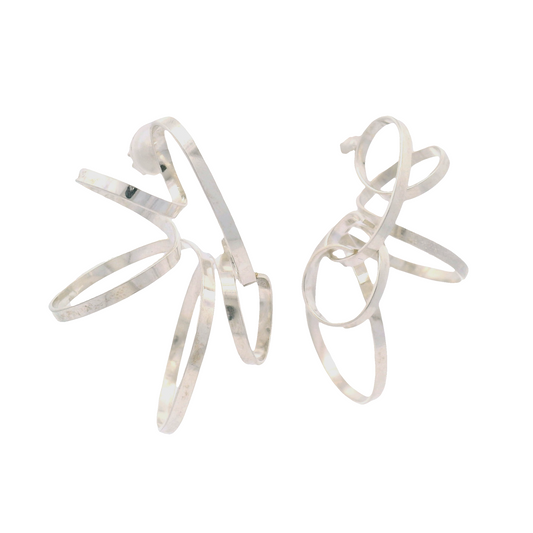 Large Spiral Sterling Silver Earrings