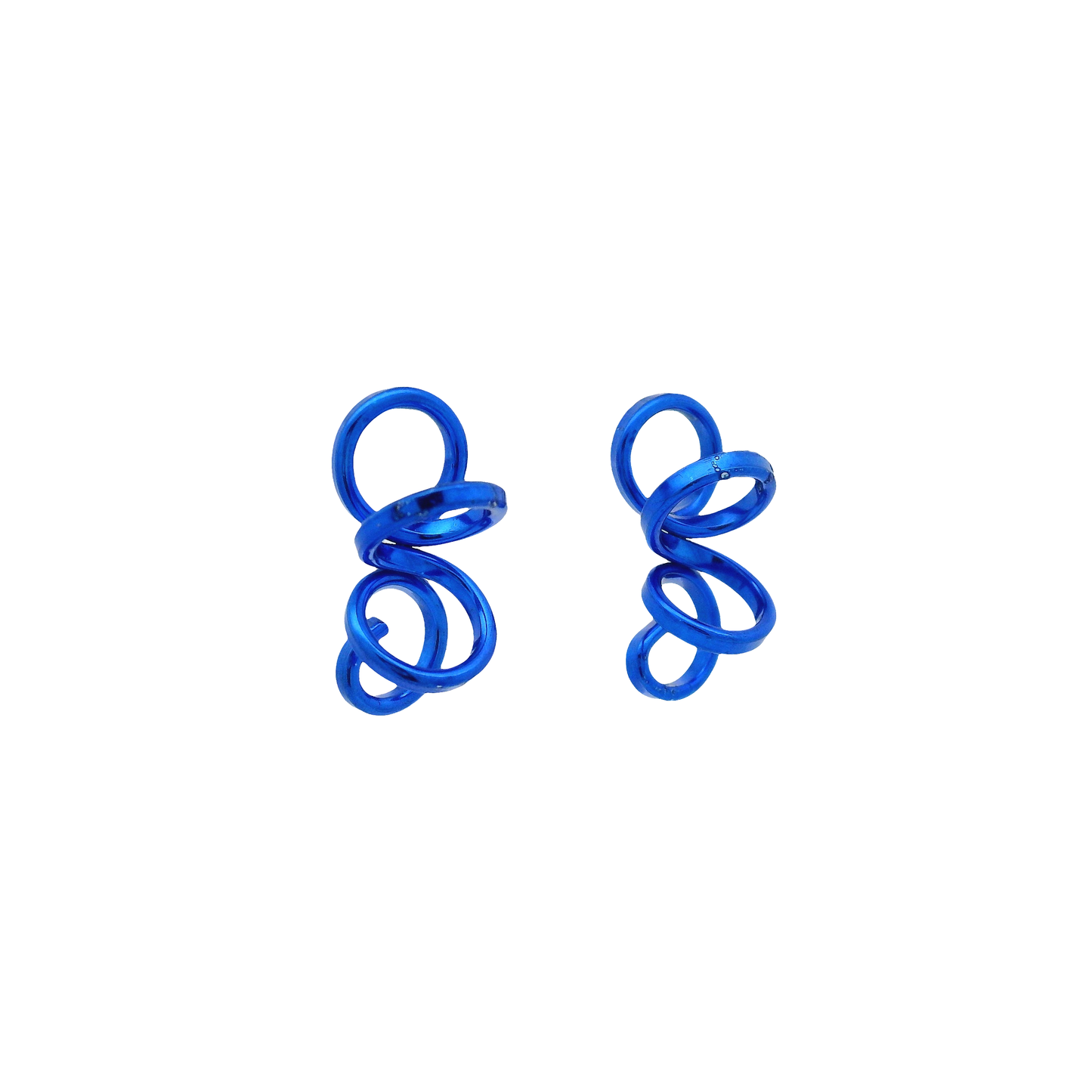 Small Blue Spiral Earrings