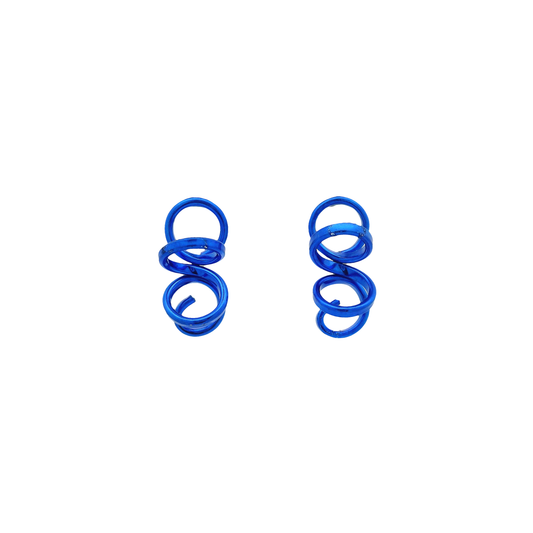 Small Blue Spiral Earrings