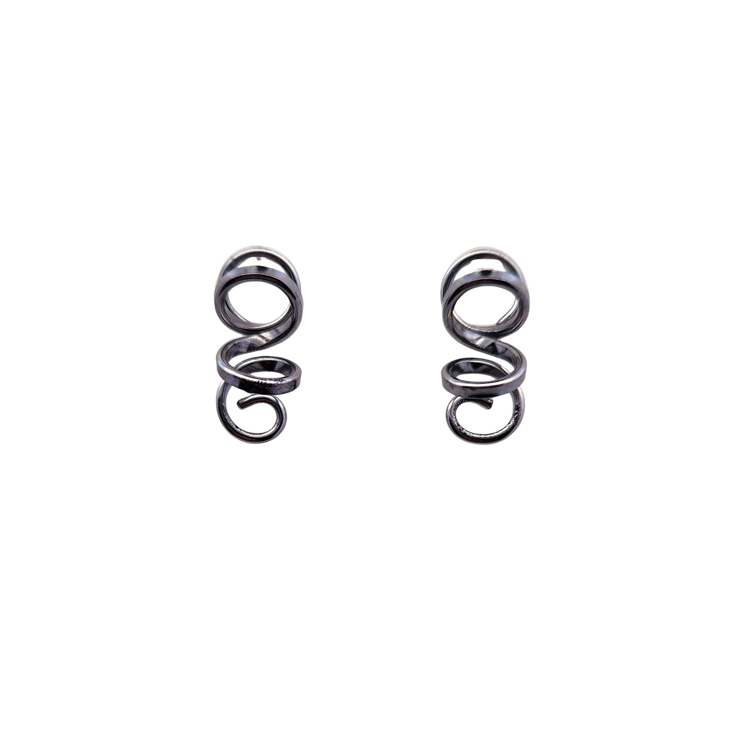Small Chrome Spiral Earrings