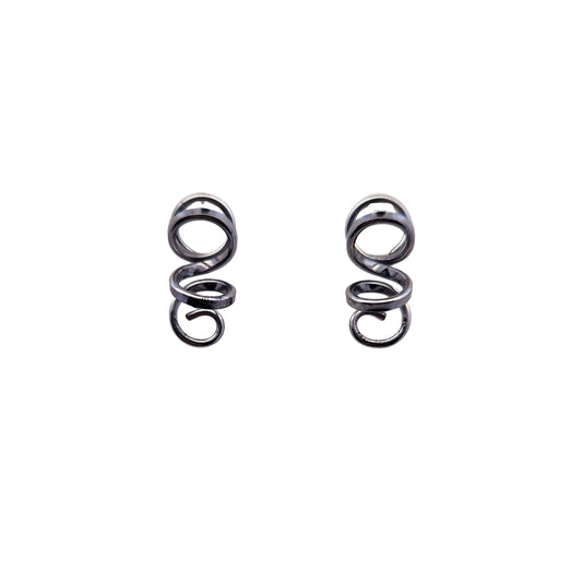 Small Chrome Spiral Earrings