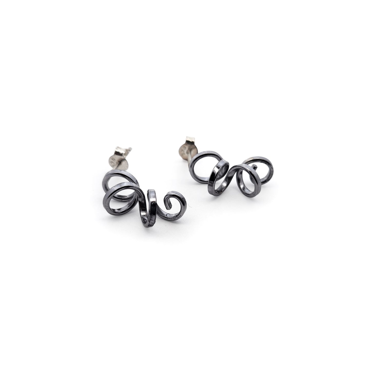 Small Chrome Spiral Earrings