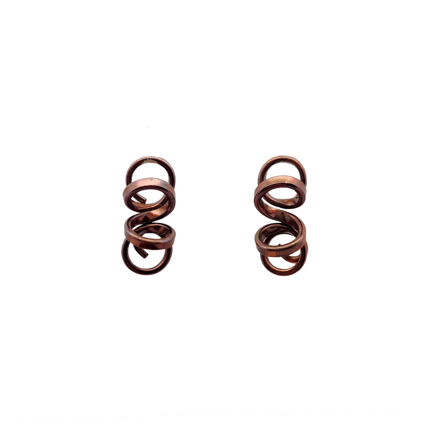 Small Copper Spiral Earrings