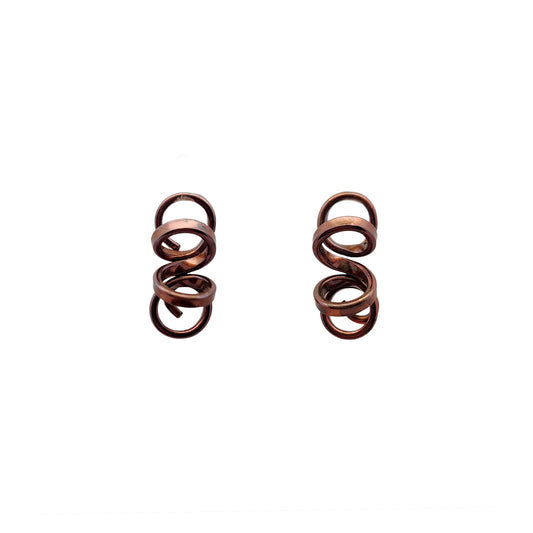 Small Copper Spiral Earrings
