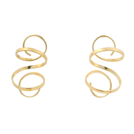 Medium Gold Plated Spiral Earrings