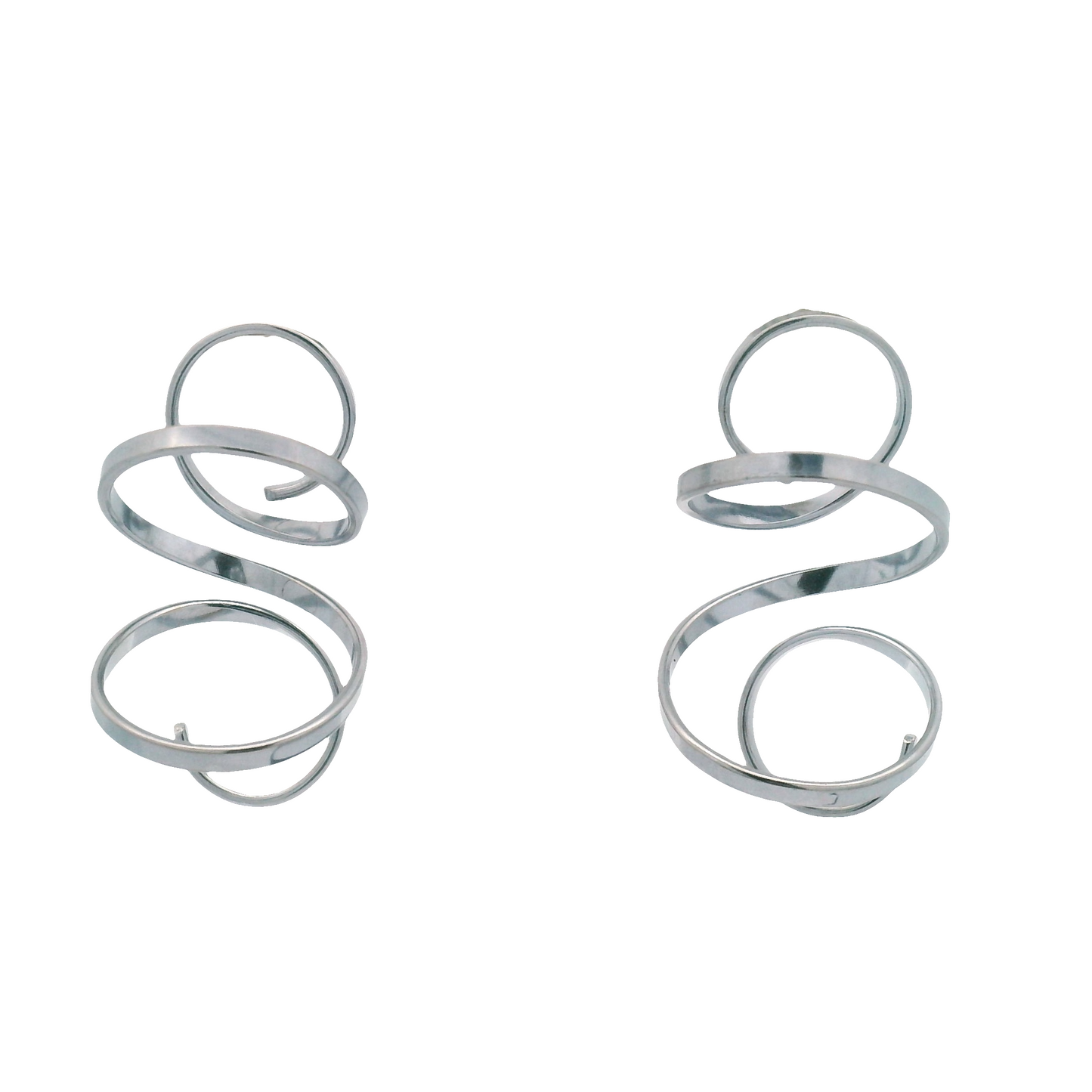 Medium Chrome Spiral Earrings