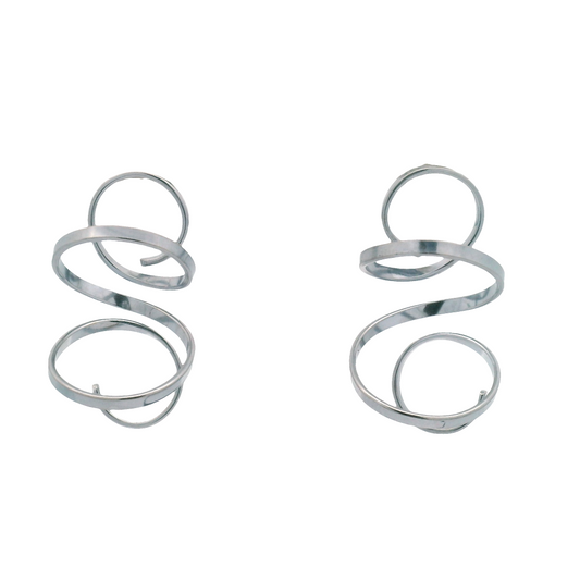 Medium Chrome Spiral Earrings