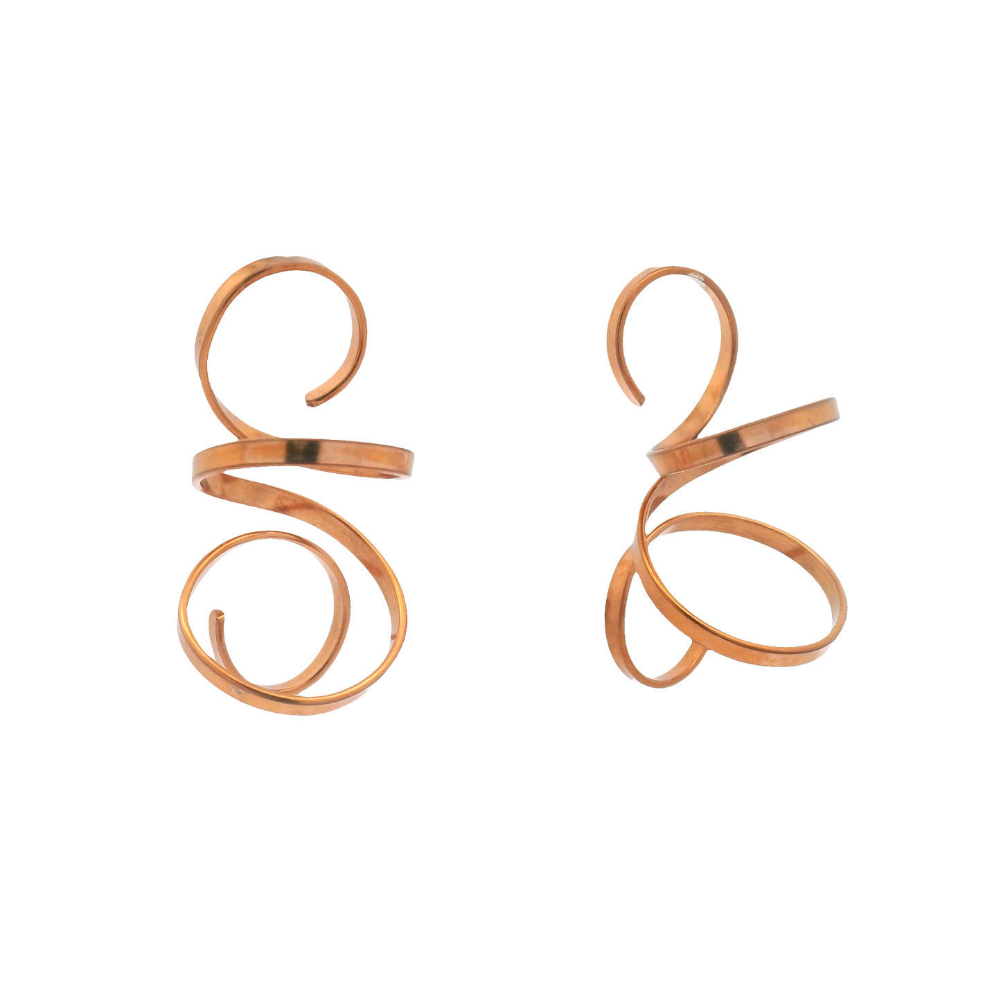 Medium Copper Spiral Earrings