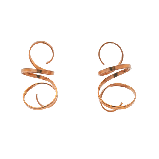 Medium Copper Spiral Earrings