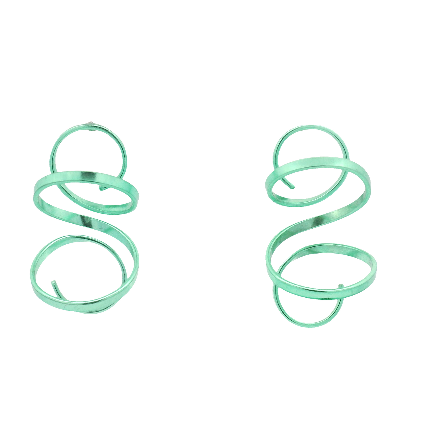 Medium Green Spiral Earrings