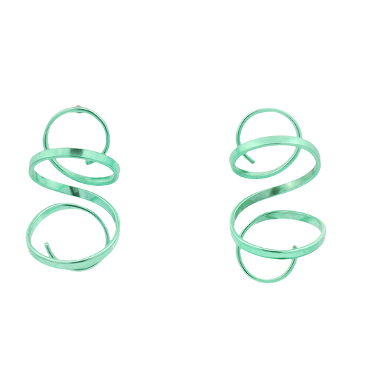 Medium Green Spiral Earrings