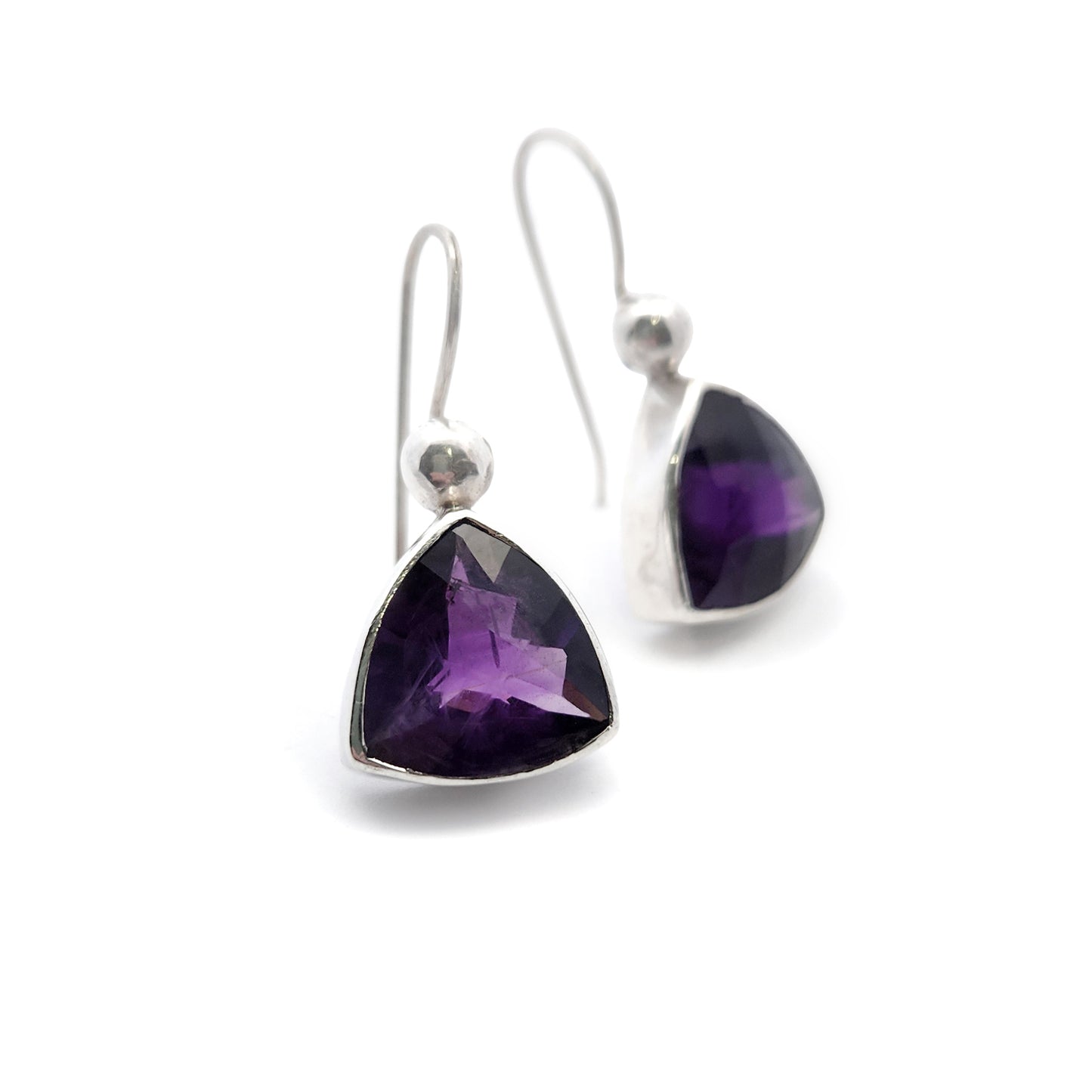 Amethyst Triangle Earrings