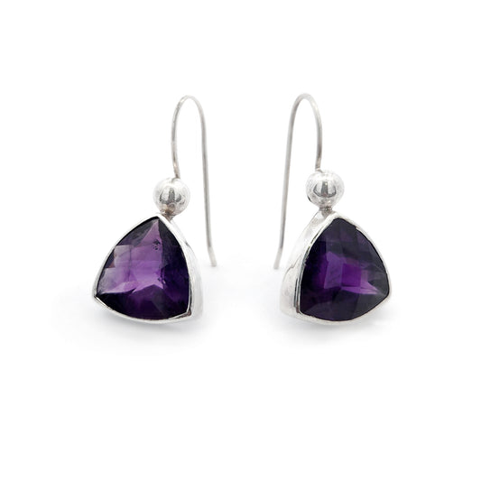 Amethyst Triangle Earrings