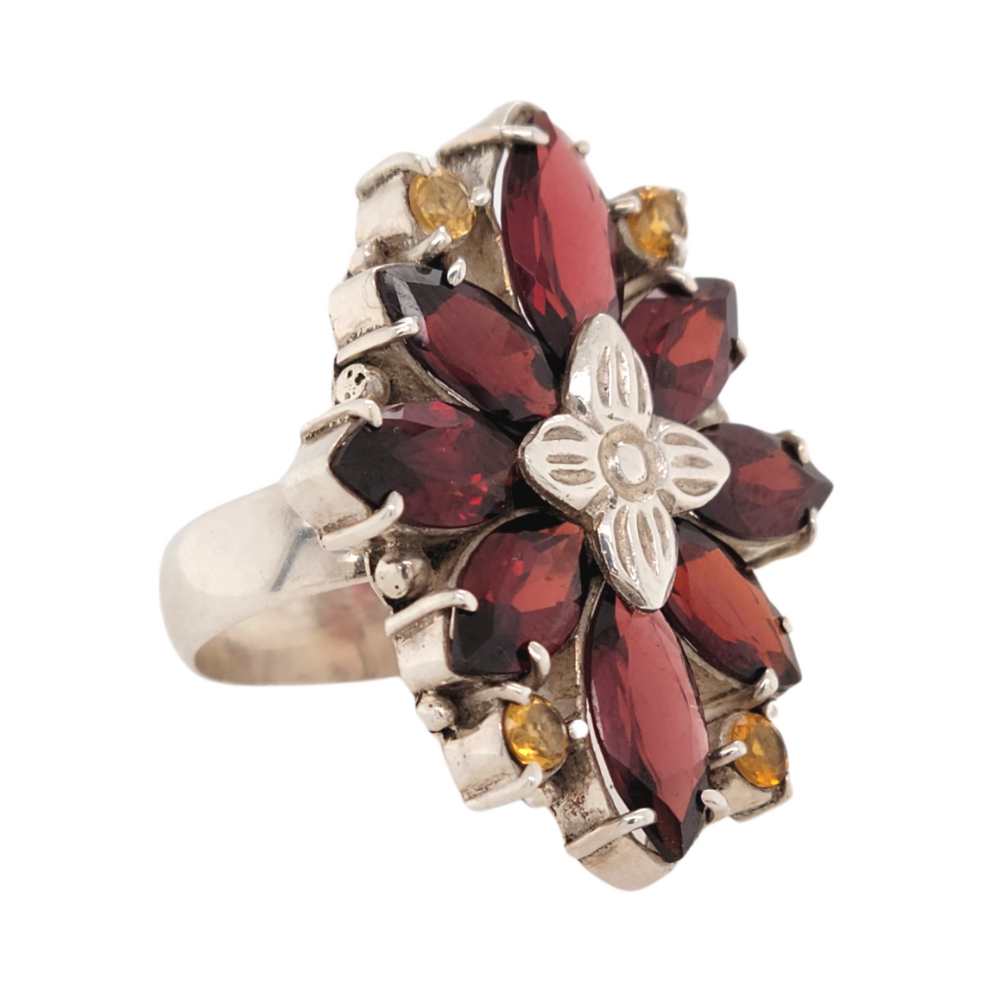 Citrine flower ring on sale