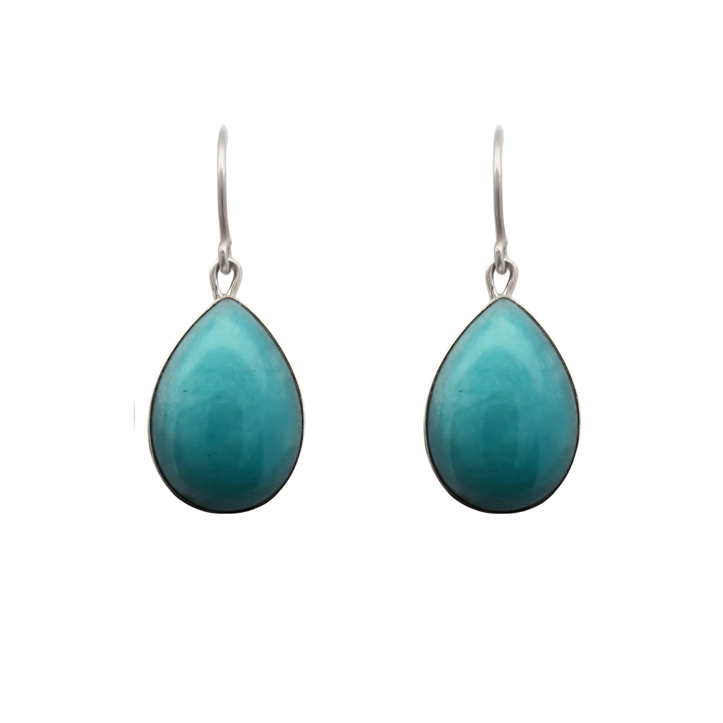 Amazonite Teardrop Bezel Earrings