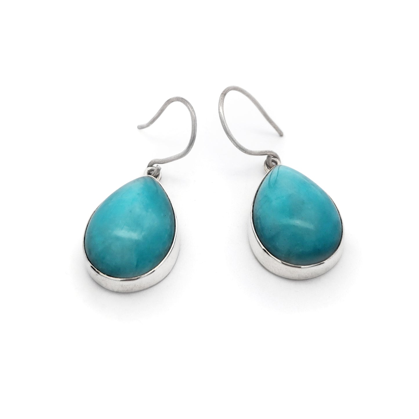 Amazonite Teardrop Bezel Earrings