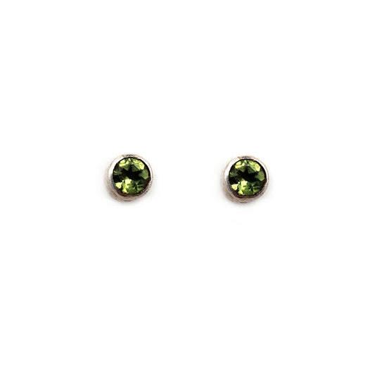 Sterling Silver Peridot Stud Earrings