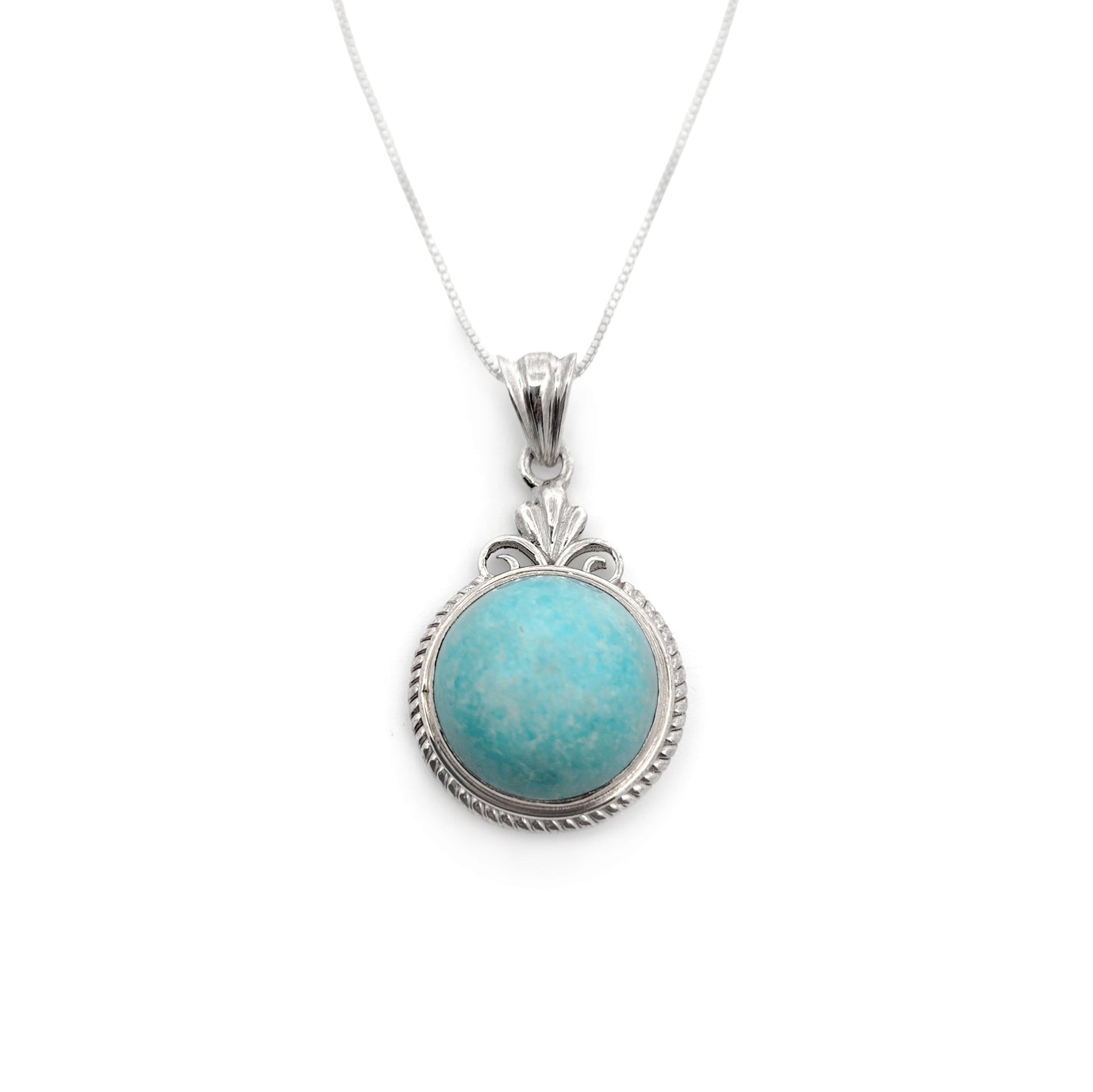 Sterling Silver Round Turquoise Pendant