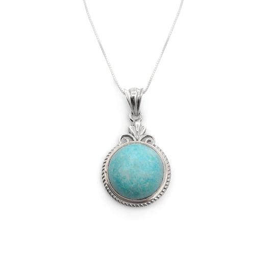 Sterling Silver Round Turquoise Pendant