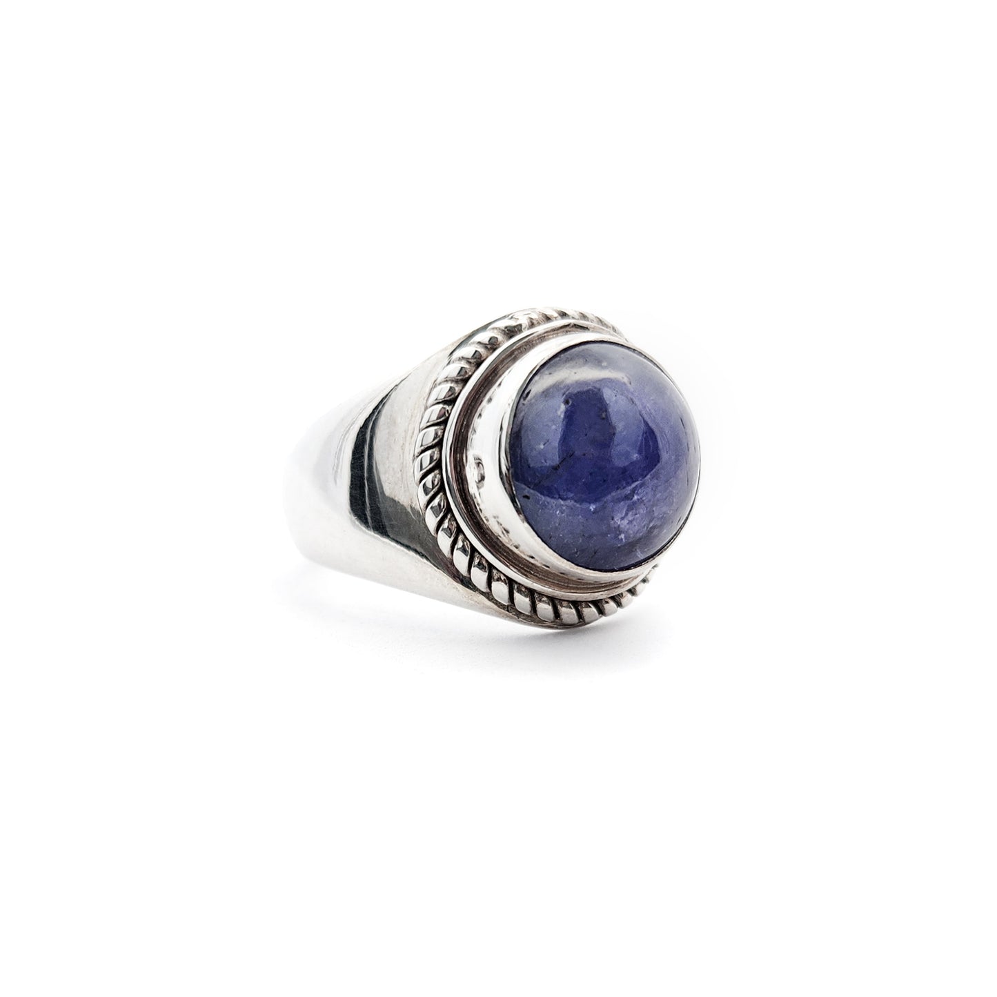 Sterling Silver Tanzanite Cabochon Ring