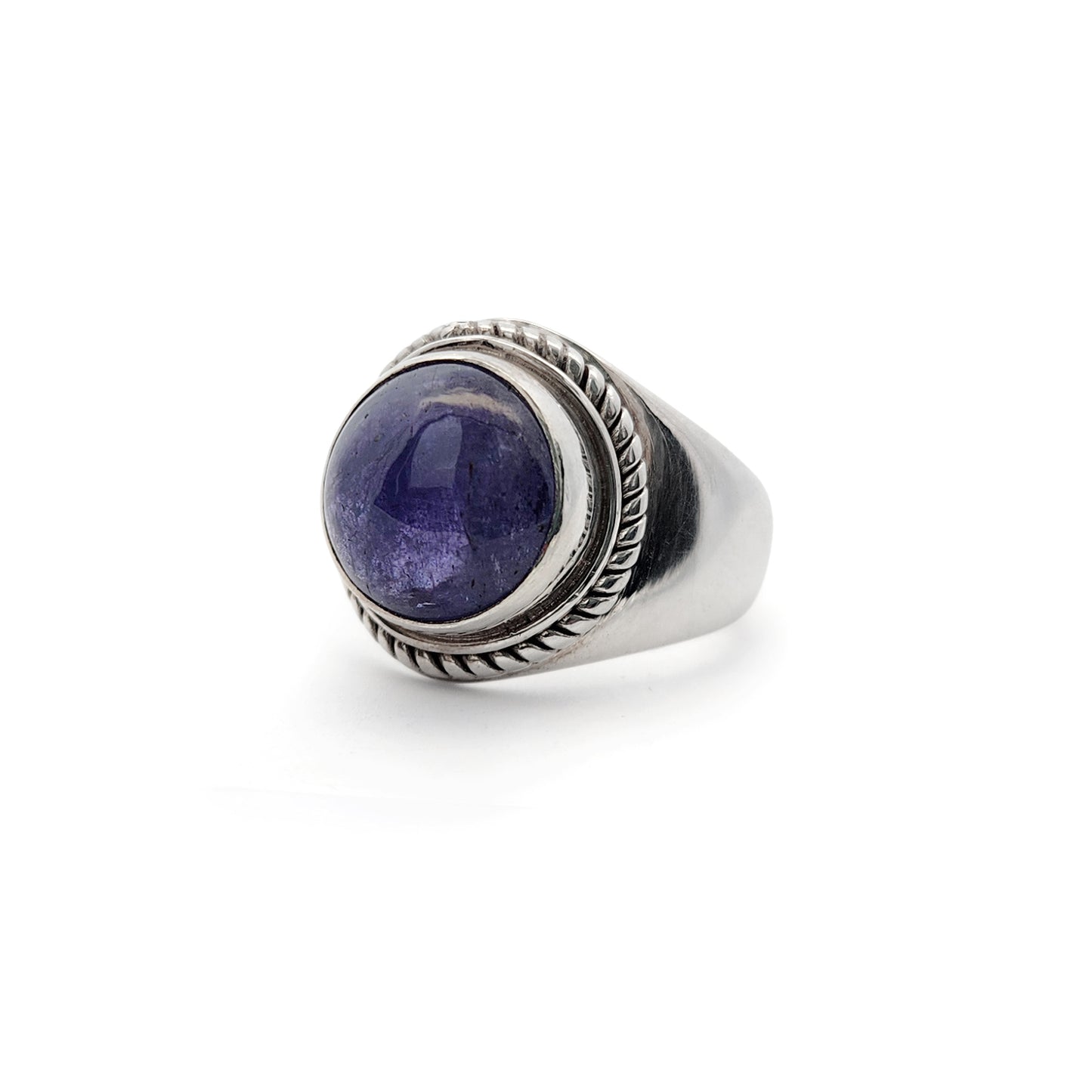 Sterling Silver Tanzanite Cabochon Ring
