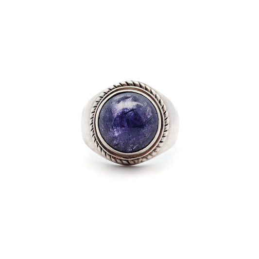 Sterling Silver Tanzanite Cabochon Ring