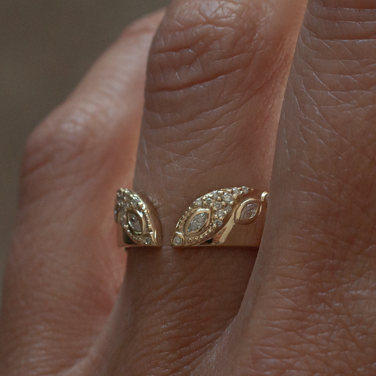 14k Yellow Open Band with 0.26cts Mixed Cut Diamonds