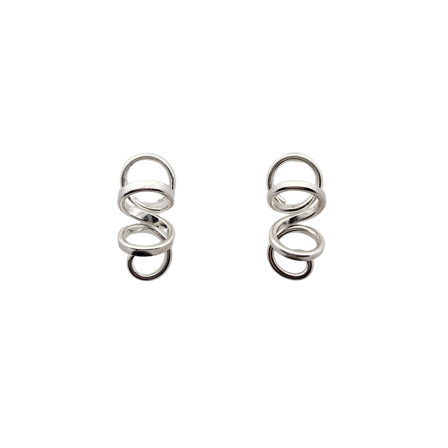 Small Silver Spiral Earrings
