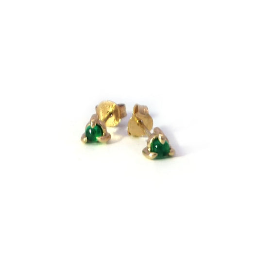 14ky Emerald Stud Earrings