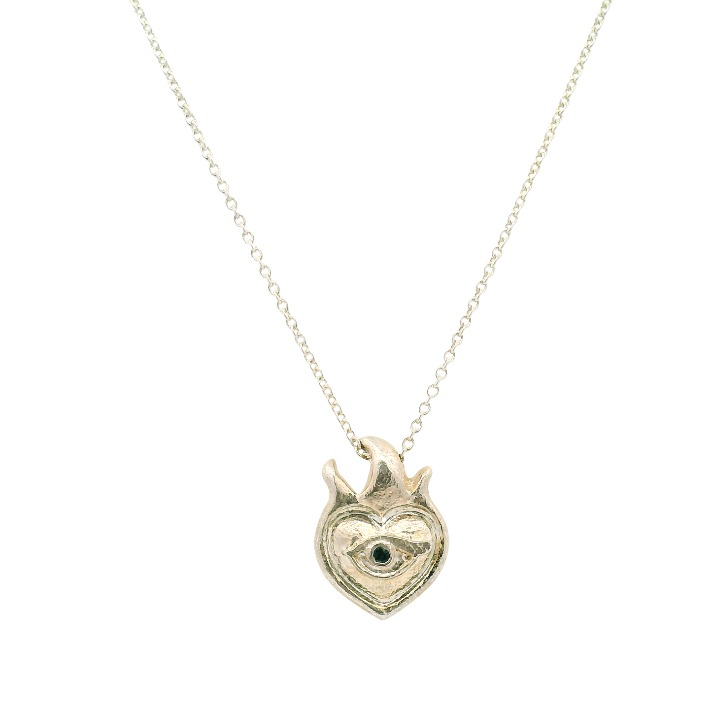 Sterling Silver Sacred Heart Necklace