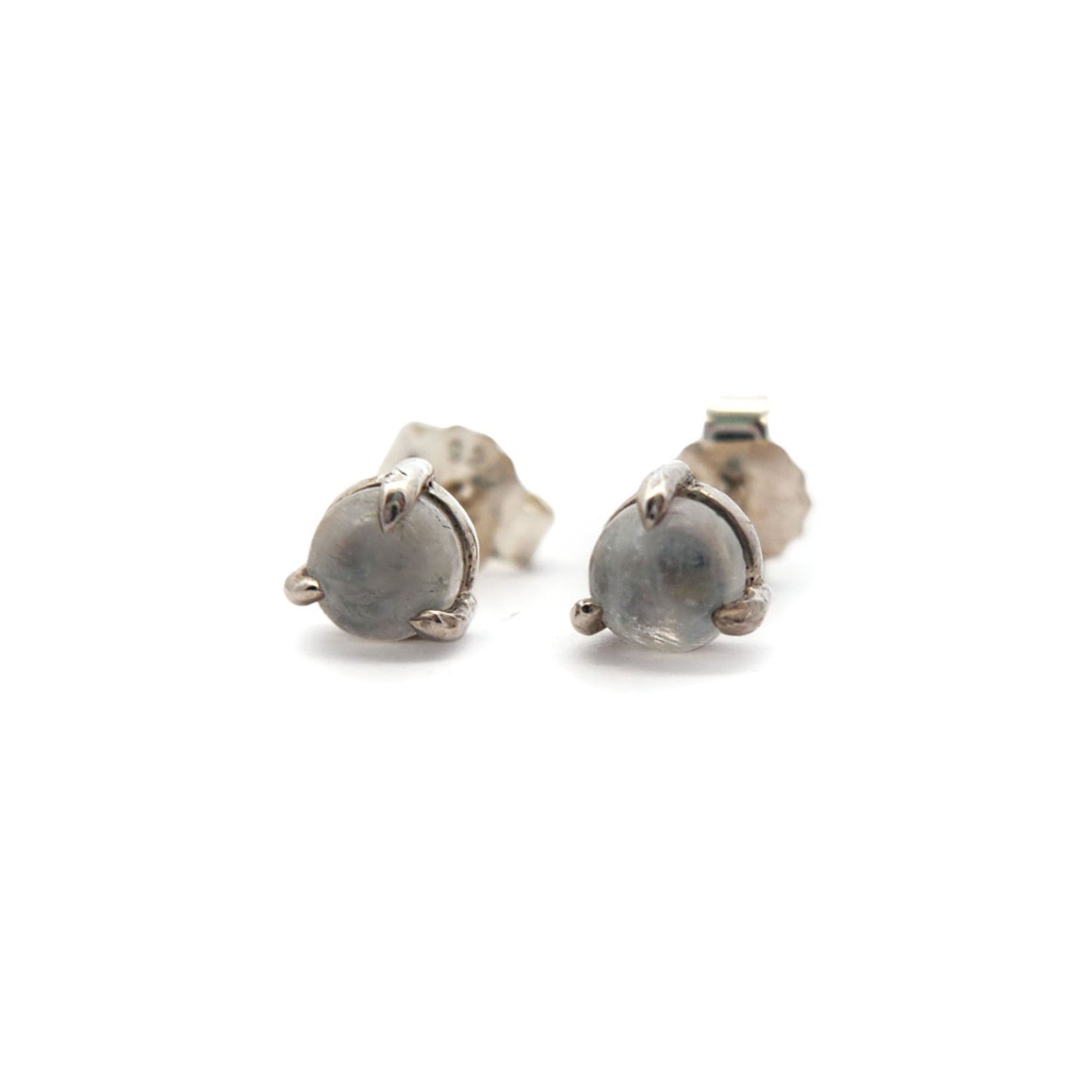 Silver 5mm Moonstone Studs