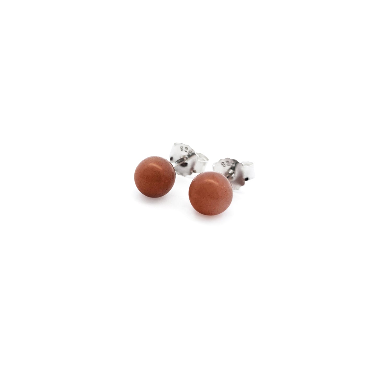 Sunstone Round 6mm Stud Earrings