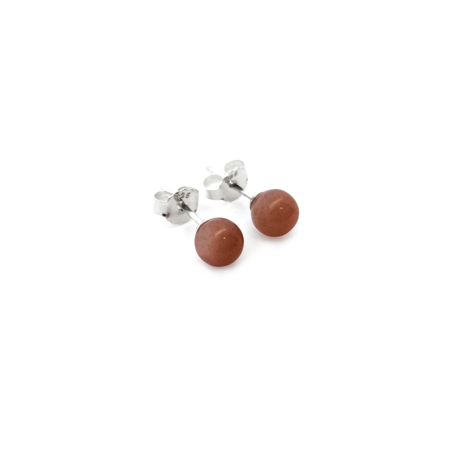 Sunstone Round 6mm Stud Earrings