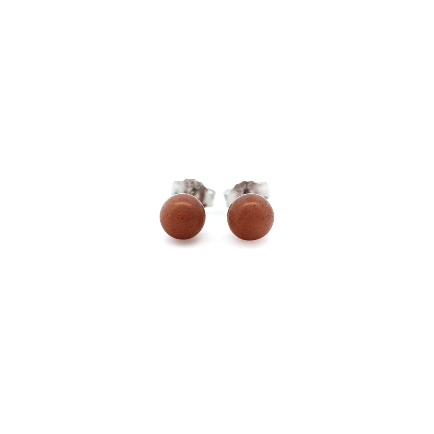 Sunstone Round 6mm Stud Earrings