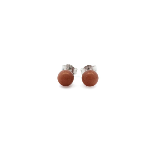 Sunstone Round 6mm Stud Earrings