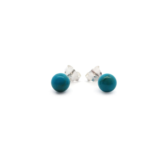 Turquoise Round 6mm Stud Earrings