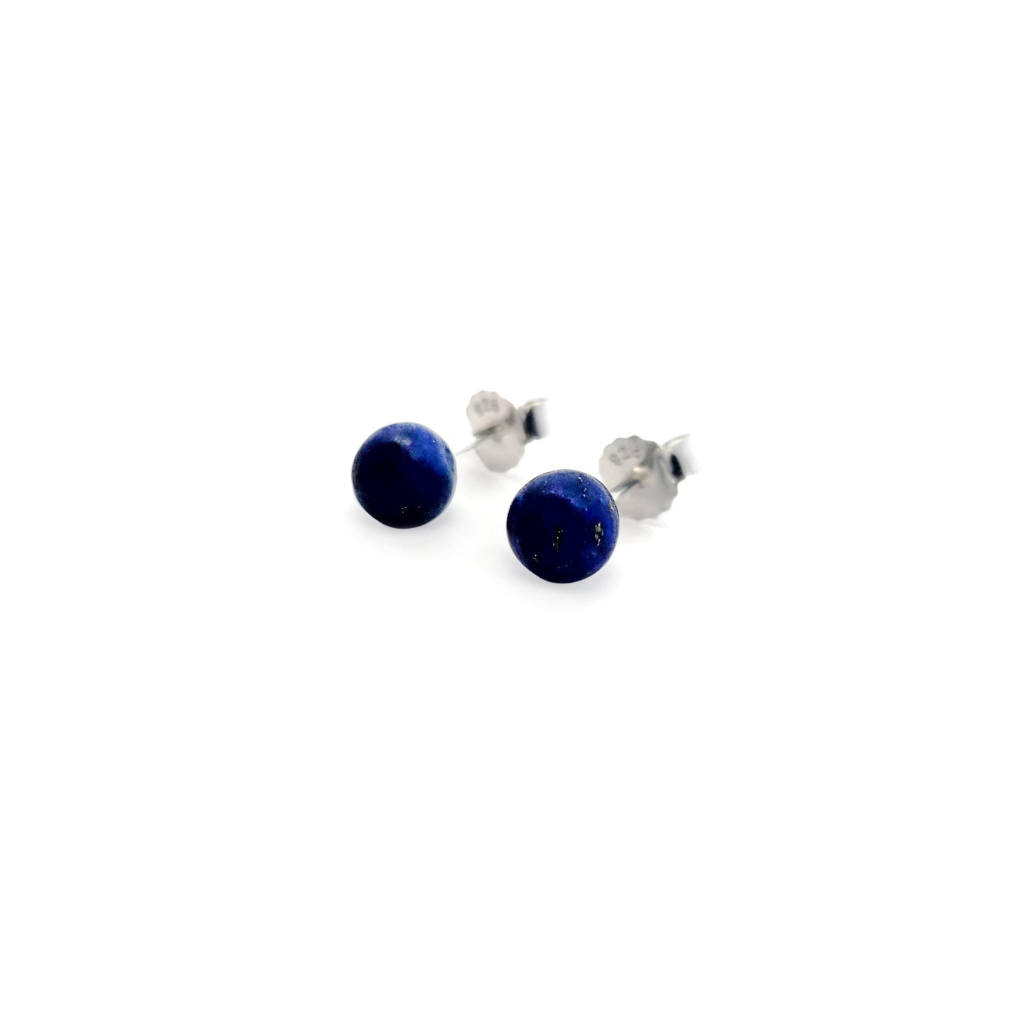 Lapis Round 6mm Stud Earrings