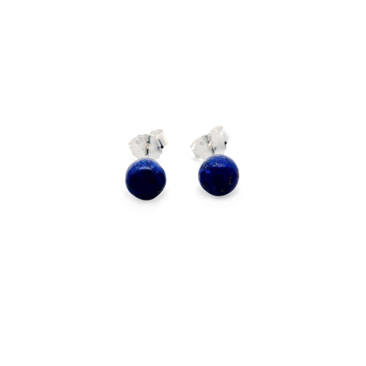 Lapis Round 6mm Stud Earrings