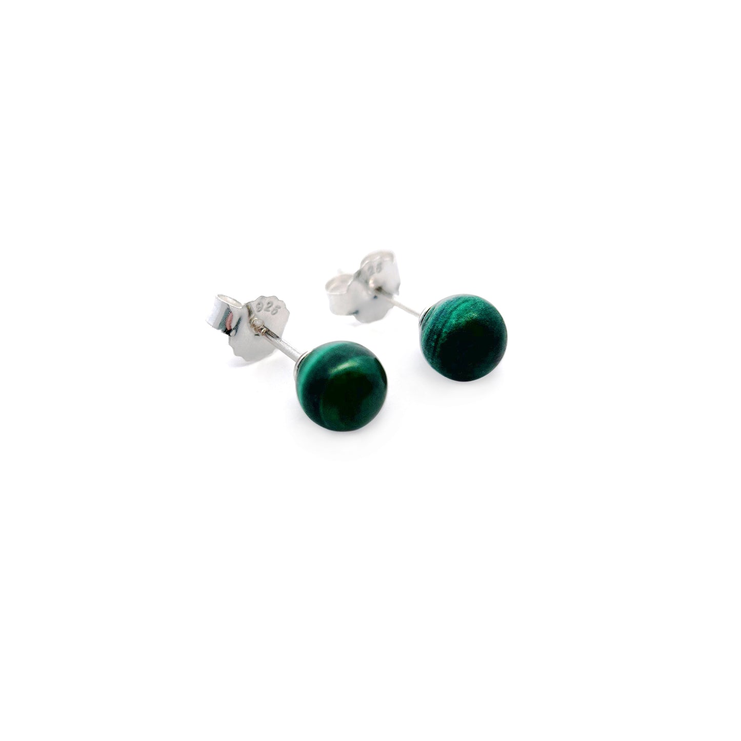 Malachite Round 6mm Stud Earrings