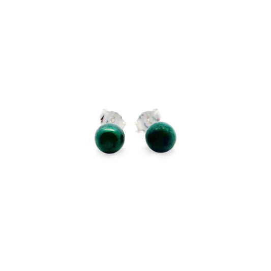 Malachite Round 6mm Stud Earrings