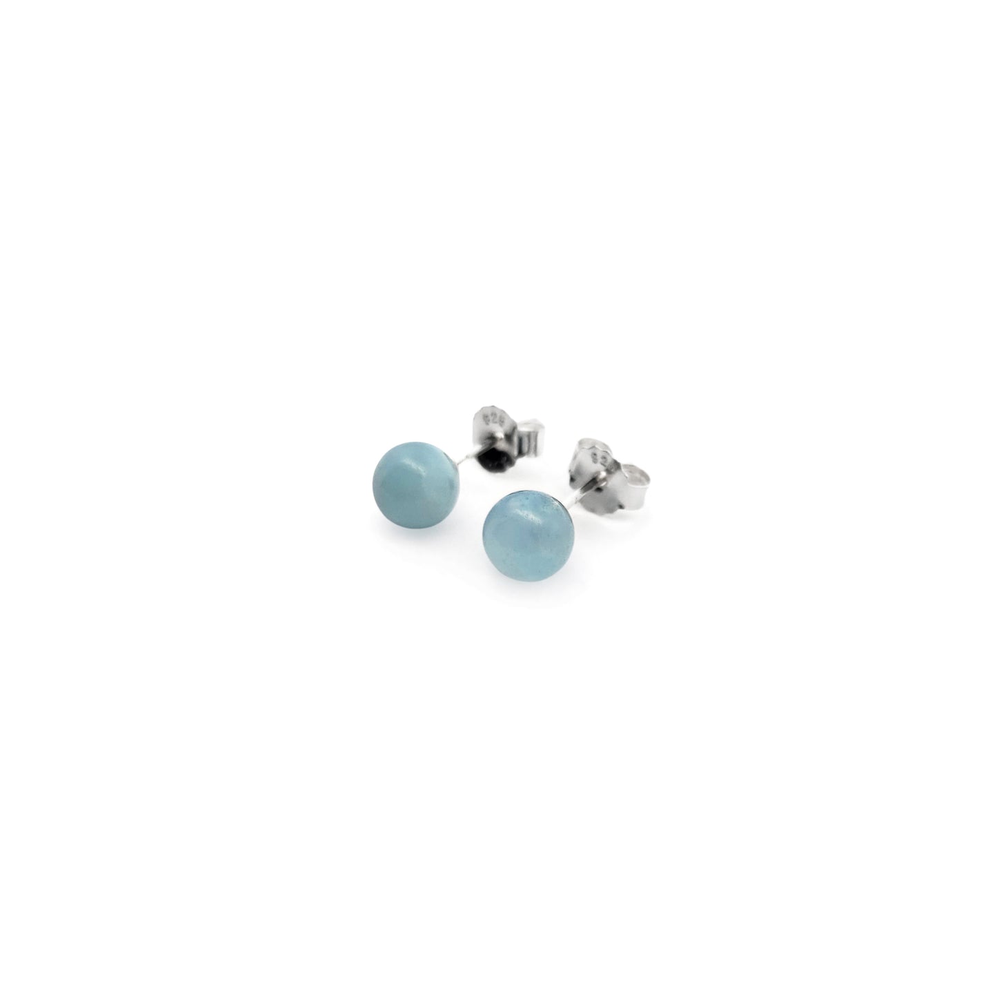 Aquamarine Round 6mm Stud Earrings